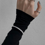 Minimalist Stainless Steel Cubic Zircon Bracelet for Women