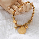 Stainless Steel Bead Chain Bracelet for Men Women