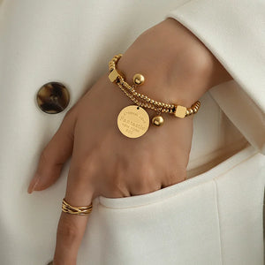 Stainless Steel Bead Chain Bracelet for Men Women