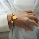 Stainless Steel Bead Chain Bracelet for Men Women