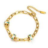 Stainless Steel Evil Eye Charm Bracelet for Women