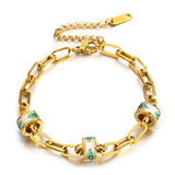 Stainless Steel Evil Eye Charm Bracelet for Women