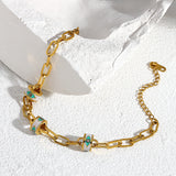 Stainless Steel Evil Eye Charm Bracelet for Women