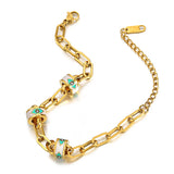 Stainless Steel Evil Eye Charm Bracelet for Women