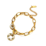Stainless Steel Evil Eye Charm Bracelet for Women