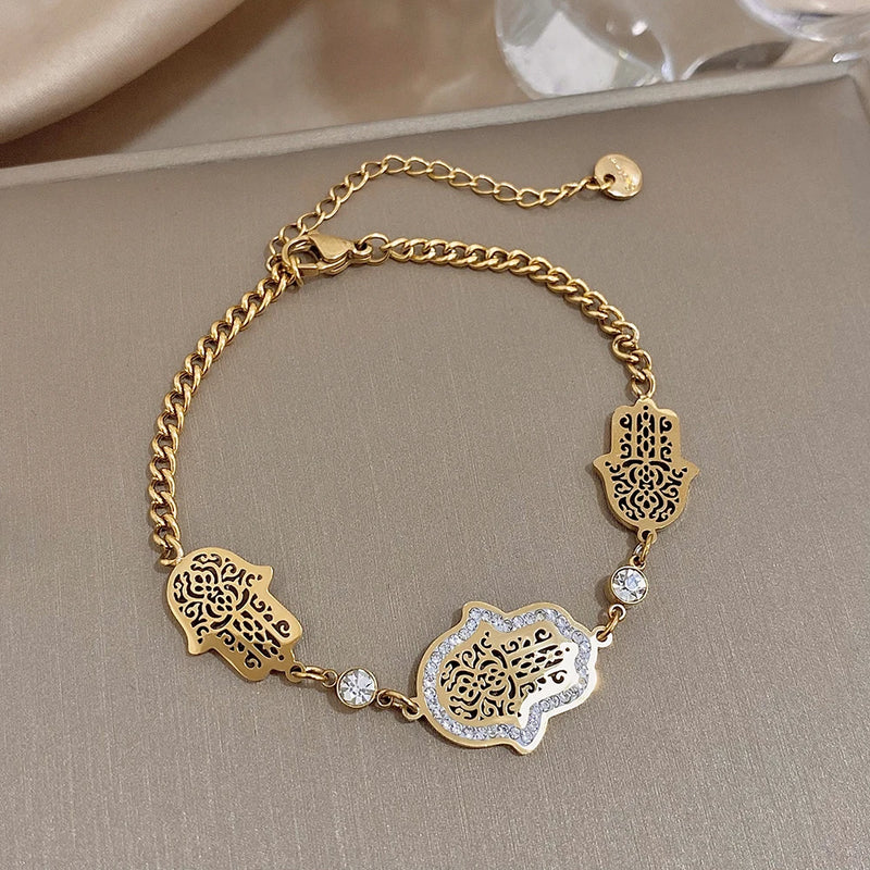 Vintage Hand of Fatima Charm Bracelet for Women