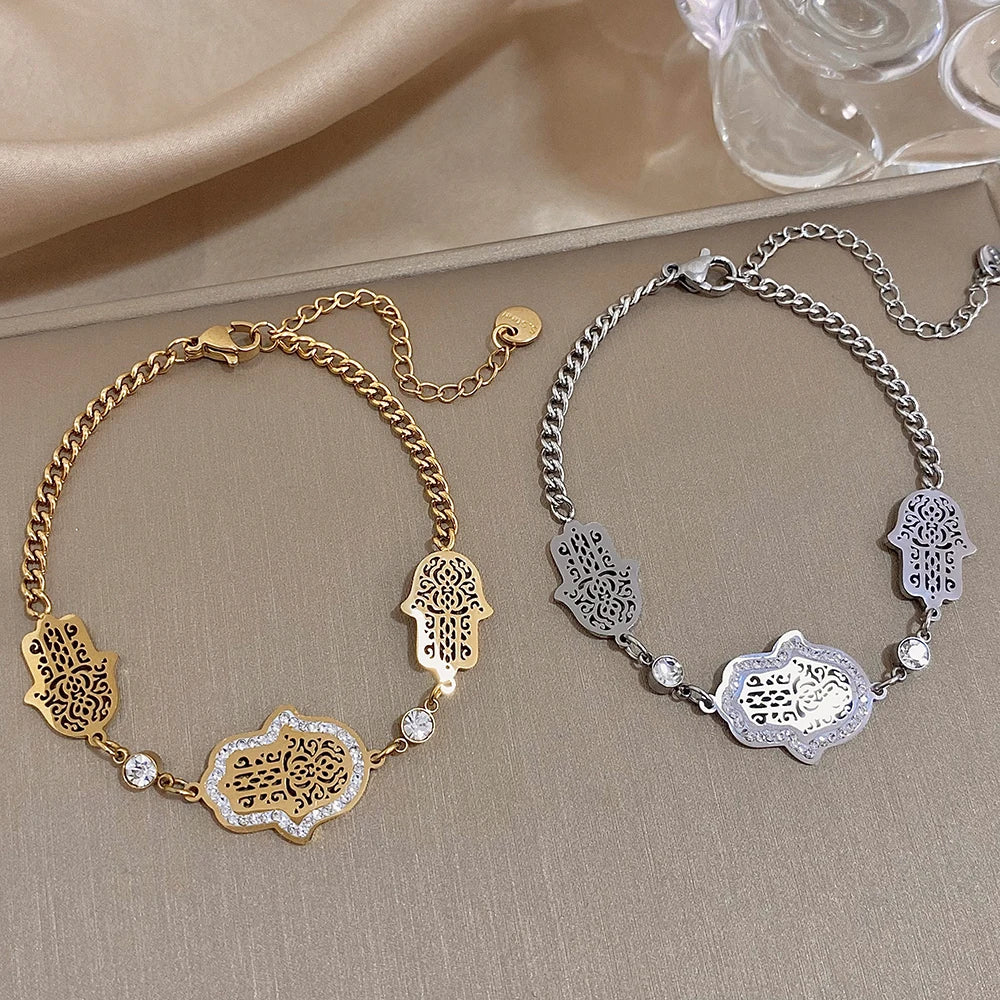 Vintage Hand of Fatima Charm Bracelet for Women