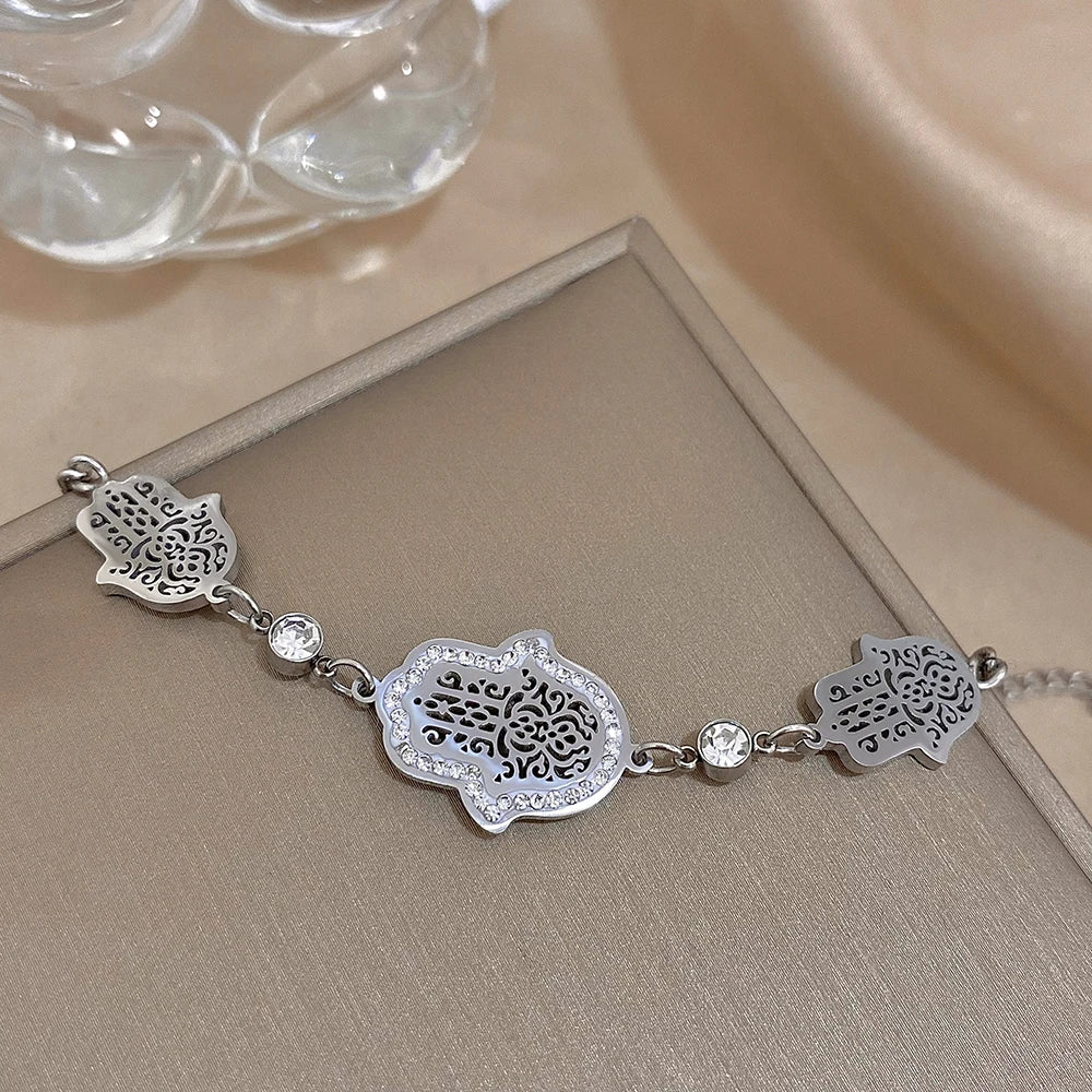 Vintage Hand of Fatima Charm Bracelet for Women