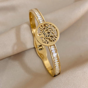Tree of Life Zircon Bangles for Women