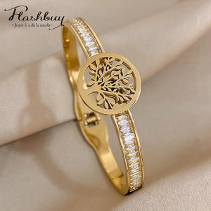 Tree of Life Zircon Bangles for Women