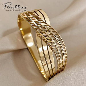 Chunky Metal Wide Bracelet Bangle Charm Jewelry