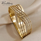 Chunky Metal Wide Bracelet Bangle Charm Jewelry