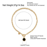 Round Pendant Necklace Silver Chain Jewelry for Women Girls