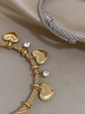 Heart Stainless Steel Charm Bangles Bracelets for Women Plated Waterproof Gift