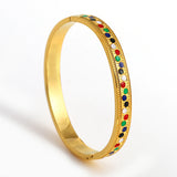 Enamel Stainless Steel Bangles for Women Waterproof Jewelry Gift