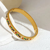 Enamel Stainless Steel Bangles for Women Waterproof Jewelry Gift