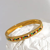 Enamel Stainless Steel Bangles for Women Waterproof Jewelry Gift