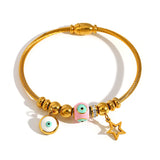 Crystal Stones Stainless Steel Bangle Bracelet Charm Plated Gift