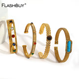 Crystal Stones Stainless Steel Bangle Bracelet Charm Plated Gift