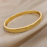 Frosted Stainless Steel Bangles Bracelets for Women