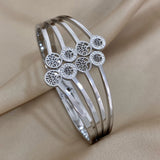Rhinestone Tree of Life Steel Bangle Bracelet Waterproof Jewelry