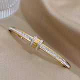 Rhinestone Stainless Steel Bangles for Women Waterproof Jewelry Gift