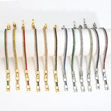 Multicolor Zircon Bracelet for Women, Copper Alloy Charm Jewelry