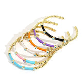 Colorful Evil Eye Bangle Bracelet Stainless Steel