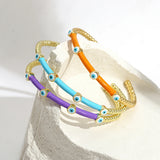 Colorful Evil Eye Bangle Bracelet Stainless Steel