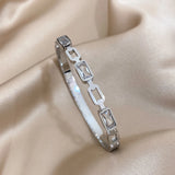 Zircon Stainless Steel Bangles Bracelets for Women Charm Plated