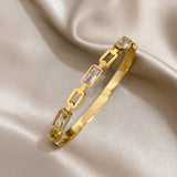 Zircon Stainless Steel Bangles Bracelets for Women Charm Plated