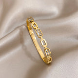 Zircon Stainless Steel Bangles Bracelets for Women Charm Plated