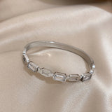 Zircon Stainless Steel Bangles Bracelets for Women Charm Plated