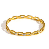 Zircon Stainless Steel Bangles Bracelets for Women Charm Plated