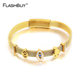 Evil Eye Stainless Steel Bracelet Magnetic Buckle Strap