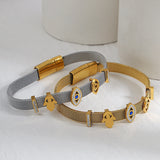 Evil Eye Stainless Steel Bracelet Magnetic Buckle Strap