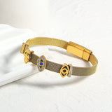 Evil Eye Stainless Steel Bracelet Magnetic Buckle Strap