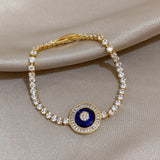 Zircon Stainless Steel Chain Bracelet Acrylic Round Pendant Bra