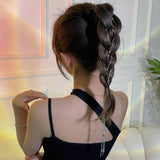 Sparkling Rhinestone Chain Hairpin Tassel Hairband