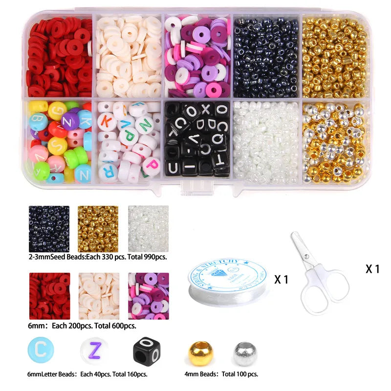 Acrylic Letter Bead Box DIY Bracelet Making Craft Kit