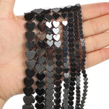 Flat Heart Hematite Natural Stone Beads for Jewelry Making