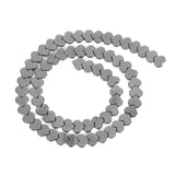Flat Heart Hematite Natural Stone Beads for Jewelry Making