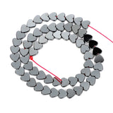 Flat Heart Hematite Natural Stone Beads for Jewelry Making