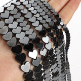 Flat Heart Hematite Natural Stone Beads for Jewelry Making