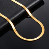 6mm Herringbone Link Snake Chain Stainless Steel Necklace