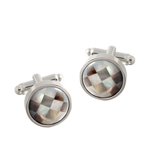 Mosaic Shells Cufflinks Silver Plated