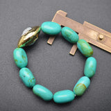 Turquoise Nugget Beas Charm Bracelet Jewelry