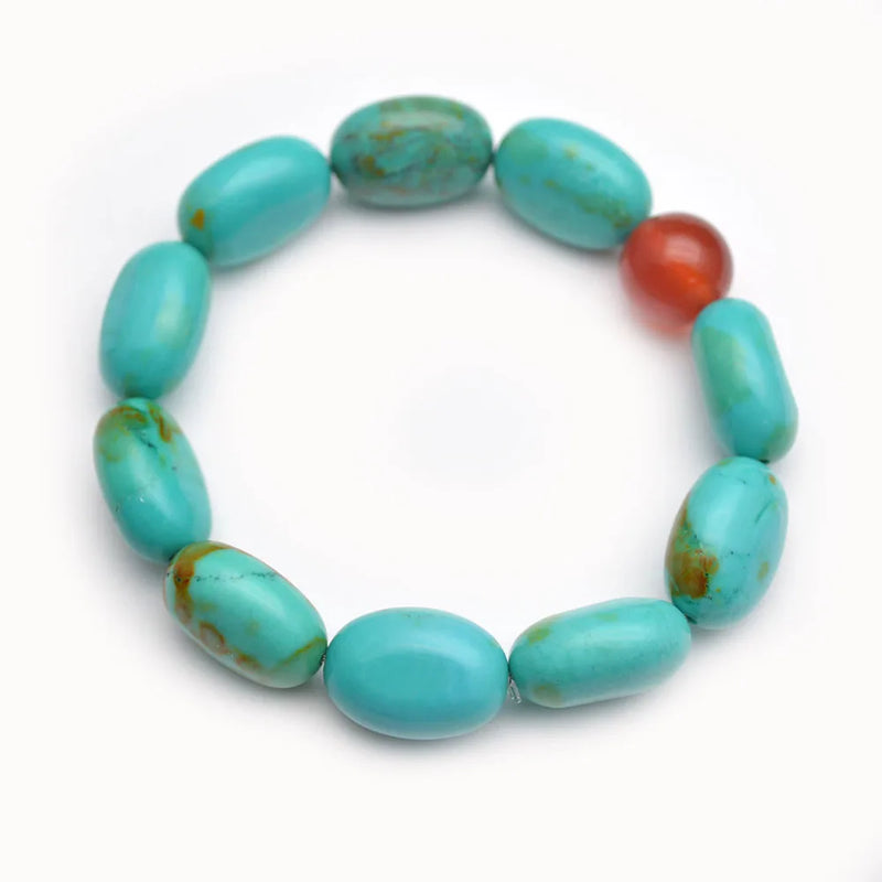 Turquoise Nugget Beas Charm Bracelet Jewelry