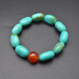 Turquoise Nugget Beas Charm Bracelet Jewelry