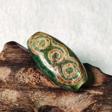 Green Chalcedony Beads Tibetan Amulet 6 Eye Totem Agate Dzi Beads